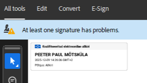 At least one signature has problems
